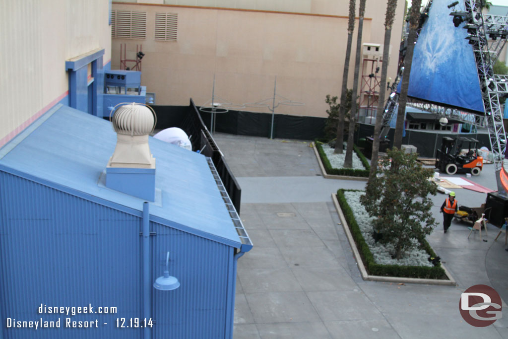 A look into the Back Lot are at the Frozen Fun preparations underway.