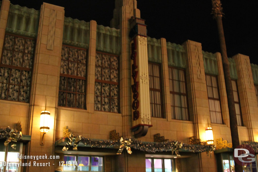 Back to DCA.  The sign for Gone Hollywood was not lit up this evening.