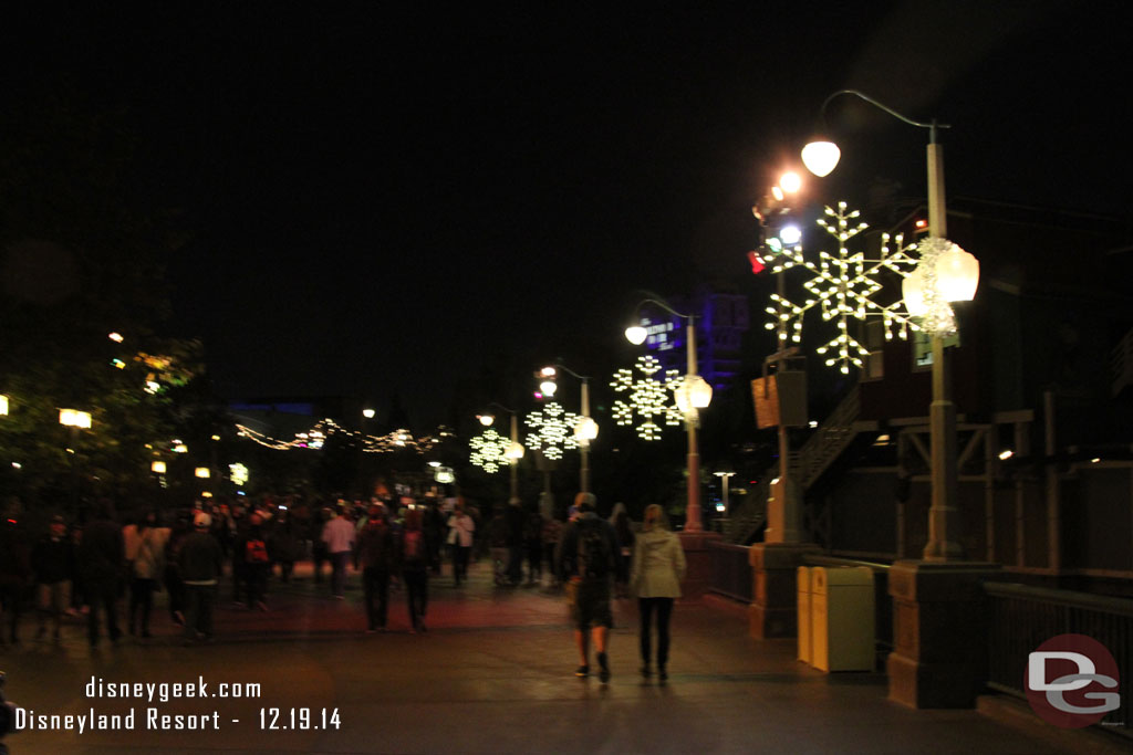 As soon as the final note played started walking quickly toward Disneyland in hopes of making Believe in Holiday Magic, had 6 minutes till the scheduled time.