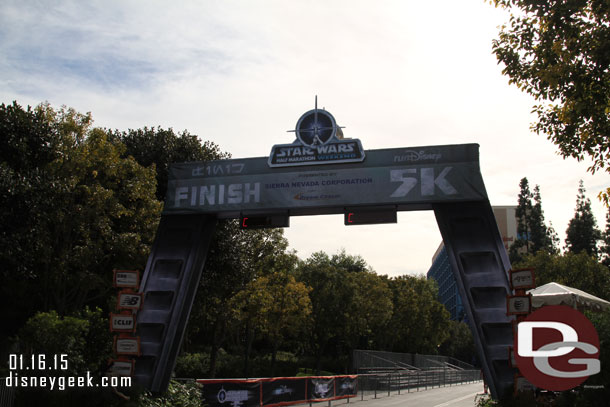 This morning was the 5K.  Here is the finish line.  Saturday is the 10K and Sunday the half marathon.