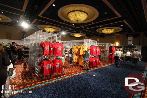 A wide shot of the merchandise area.  It was not crowded this afternoon.