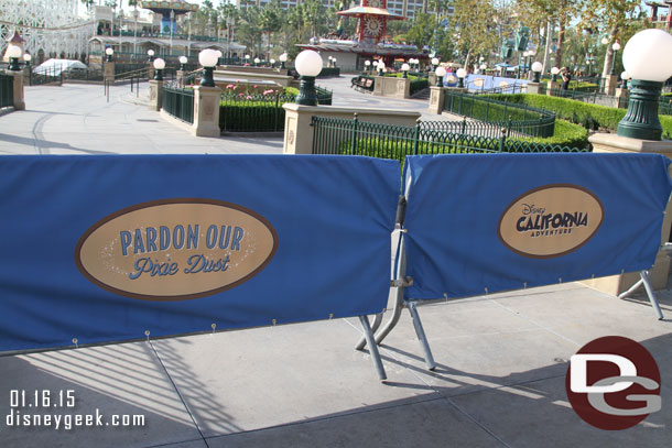 Barriers up blocking the lower portions of Paradise Park.