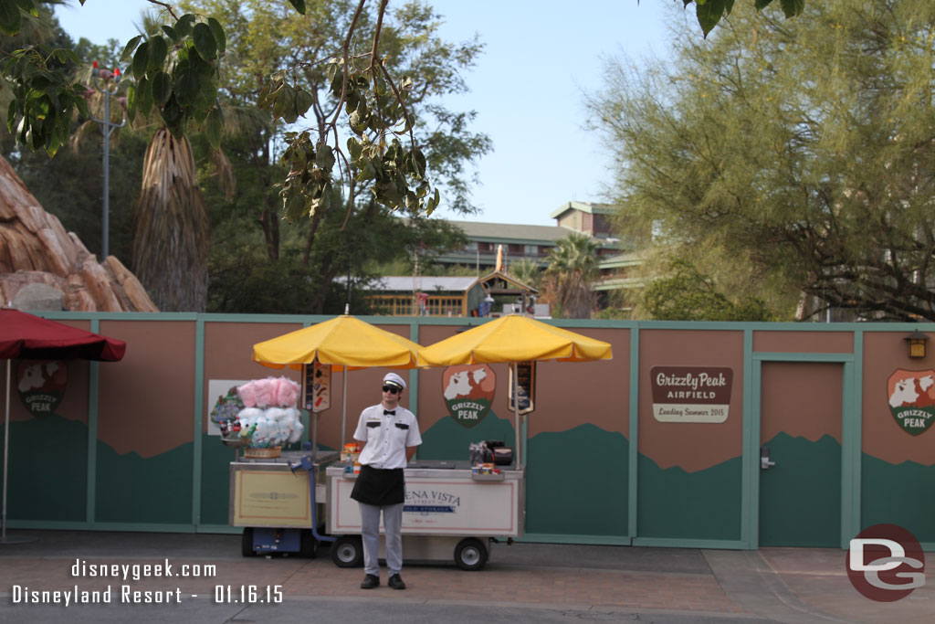 First park today Disney California Adventure.  Not much visible from this angle of the Condor Flats work.