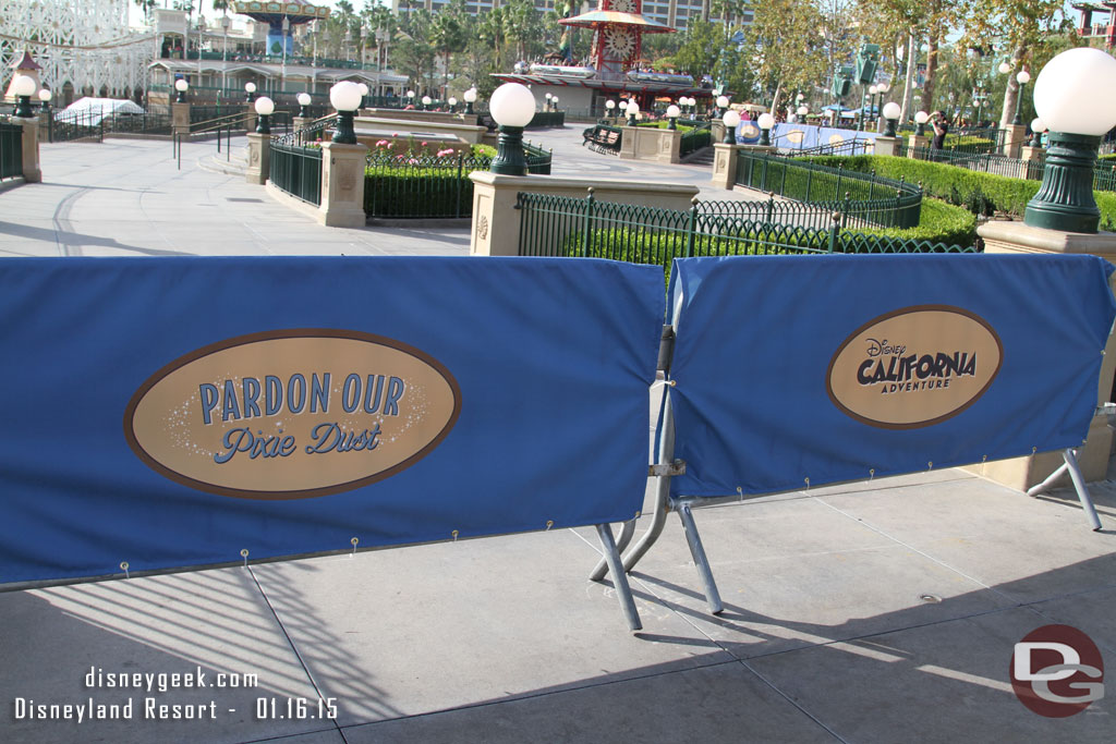 Barriers up blocking the lower portions of Paradise Park.