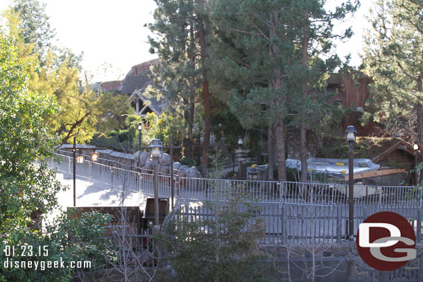 The barriers mark a walkway for cast members to go through the construction areas.