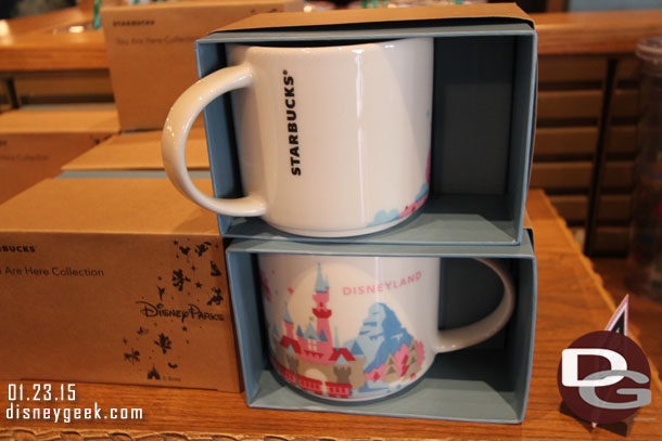 The You Are Here Collection mug.  They are specific to each park.  (No Downtown Disney that has the generic California Mug as of last check).