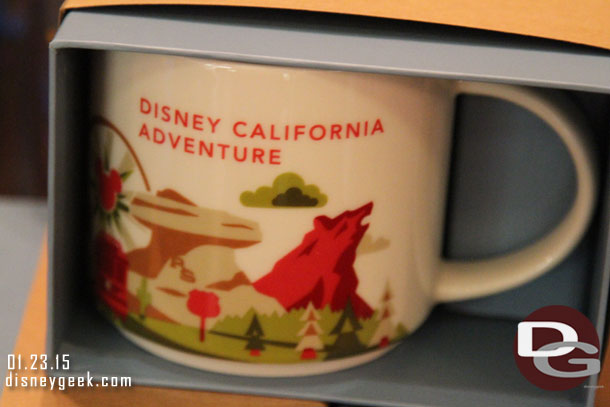 Over at DCA here is the Starbucks mug available on Buena Vista Street at the Cafe