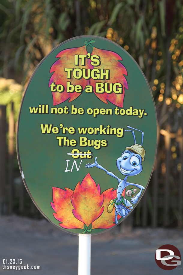 The Bugs Theater is closed for refurbishment too.  So right now there are no 3D films with all three theaters closed or re-purposed.  No word yet on what is going on with Bugs or Magic Eye but best bet is more film previews are coming.  I would like to see something for the 60th.