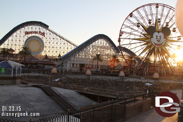 Most of the water is now gone from Paradise Bay.  Here is alook around as I circled the Pier.