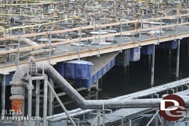 Some of the ballast tanks that are used to float the platforms need to be re-attached.