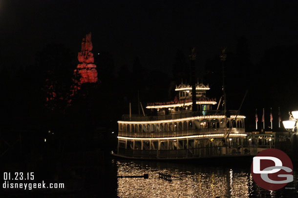 The Mark Twain in dock on the Rivers of America.