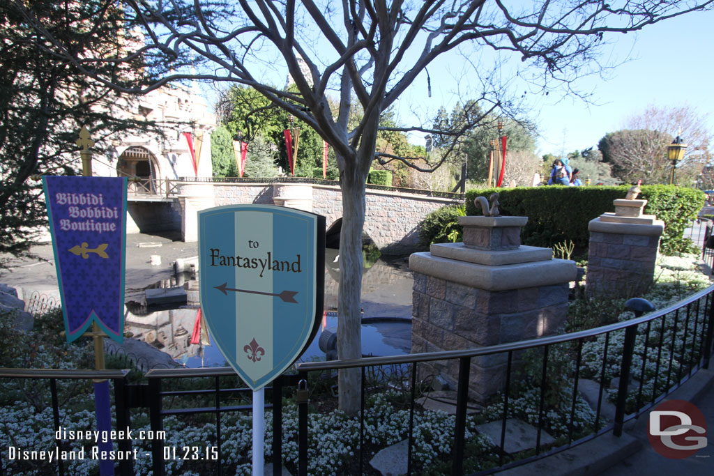 A sign to help you find Fantasyland.