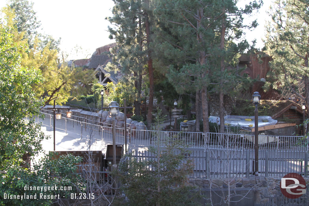 The barriers mark a walkway for cast members to go through the construction areas.