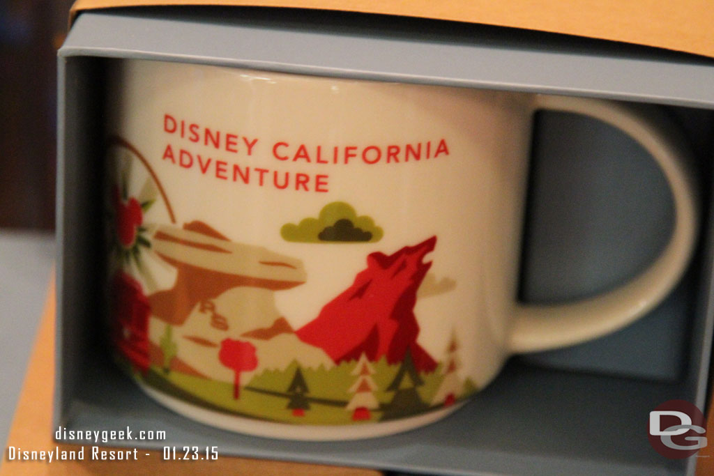 Over at DCA here is the Starbucks mug available on Buena Vista Street at the Cafe