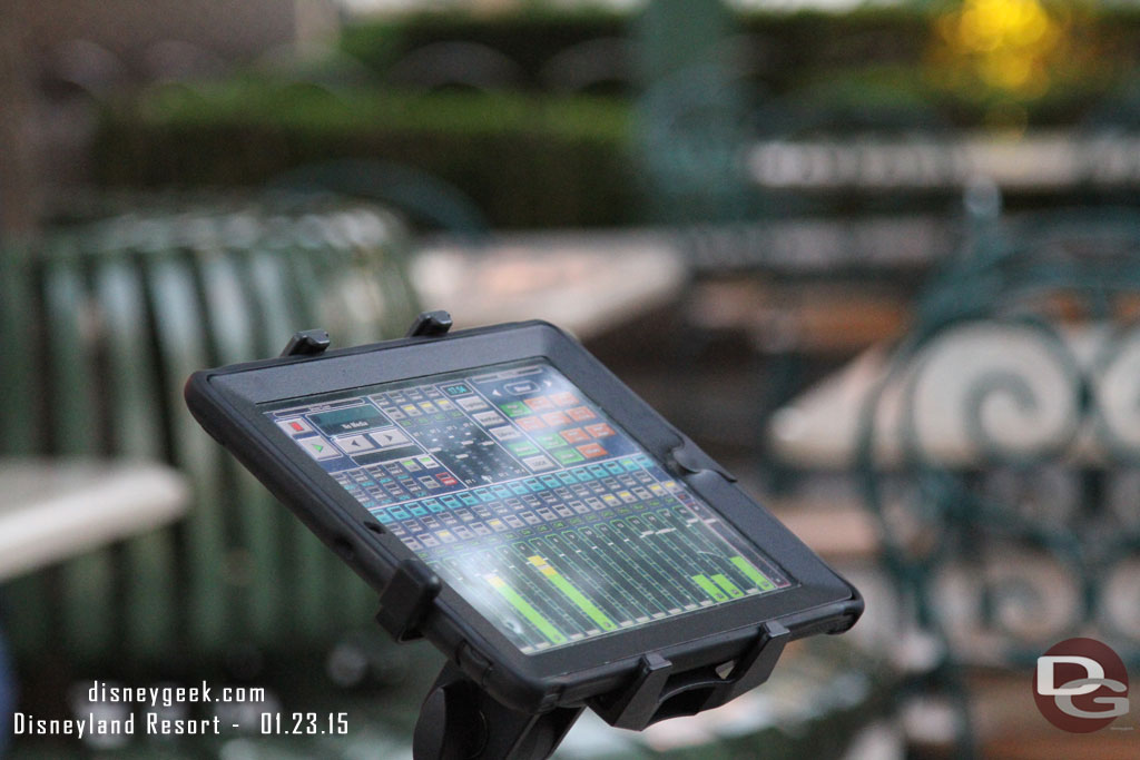 The sound tech was next to me.  They use a tablet to control the audio for the shows.