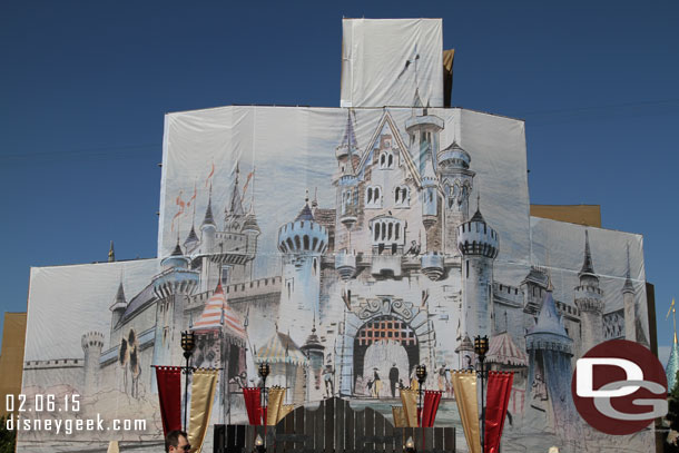 Now a series of pictures of the concept art wrap on the front of the Castle.  A nice tribute as it prepares for the 60th anniversary.