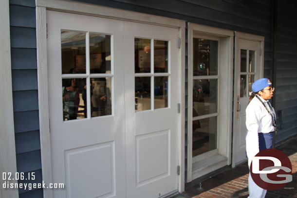 The Pacific Wharf Cafe has reopened.  The former entrance is now exit only (no door handles on the outside to stop you from using it).