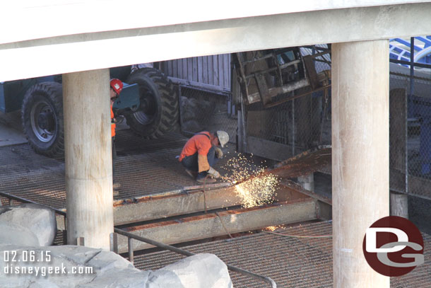 Work going on at the entrance ramp to the bay.