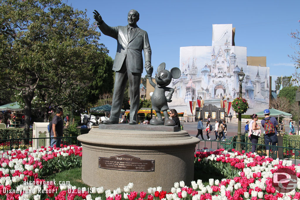 Walt and Mickey are surrounded by tulips this week.