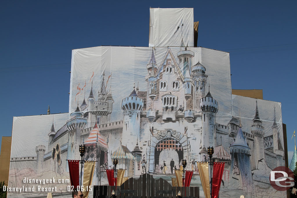 Now a series of pictures of the concept art wrap on the front of the Castle.  A nice tribute as it prepares for the 60th anniversary.