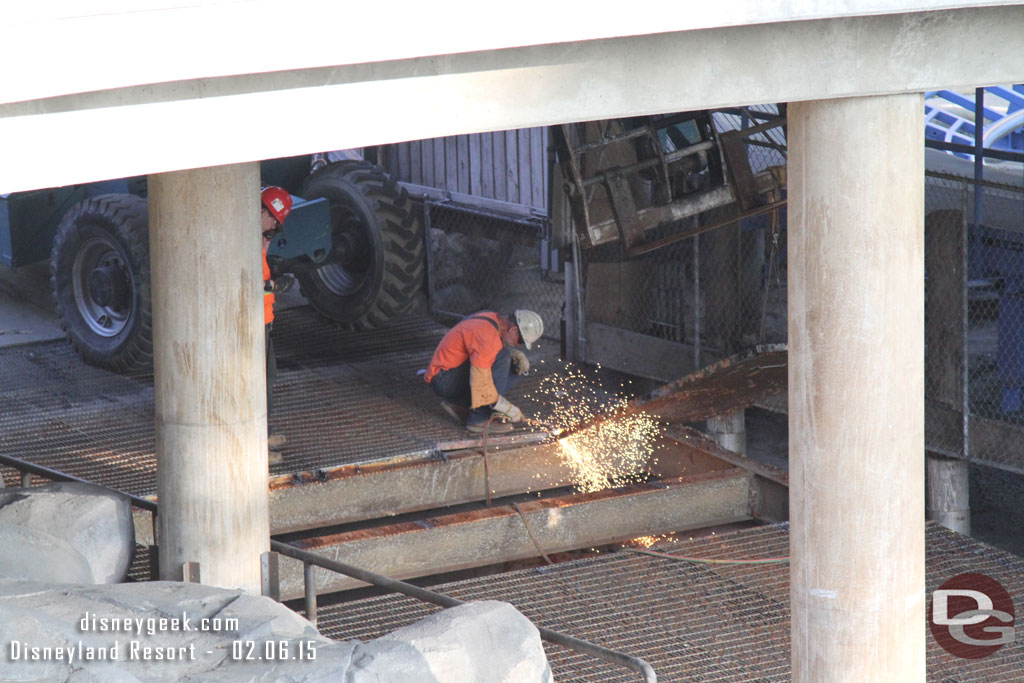 Work going on at the entrance ramp to the bay.