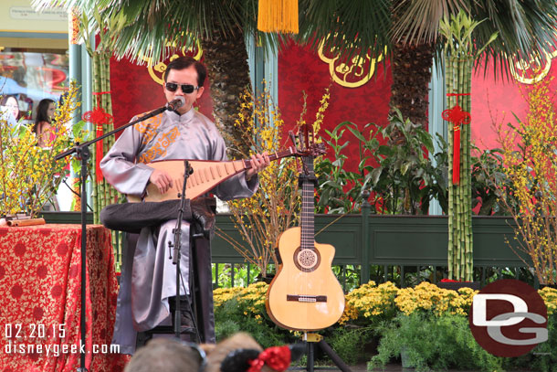 A guest performer at the bandstand