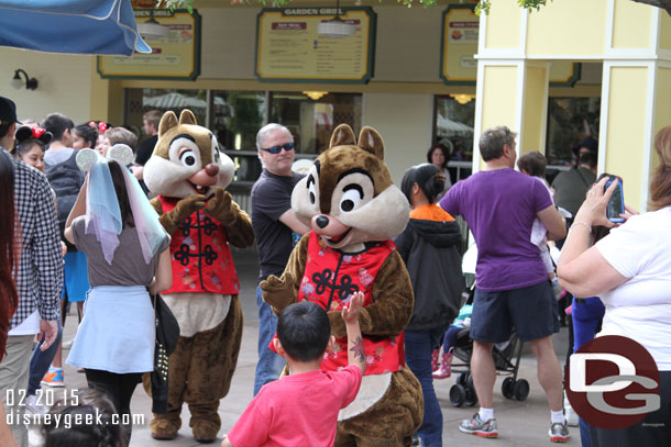 Chip and Dale arriving for photos.