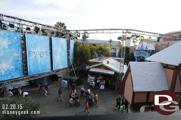 Passing over the Frozen Fun area of Hollywood Land