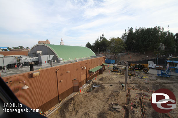 The Taste Pilots building is now brown and green.  You can see some forms are in on the right and more trench work.