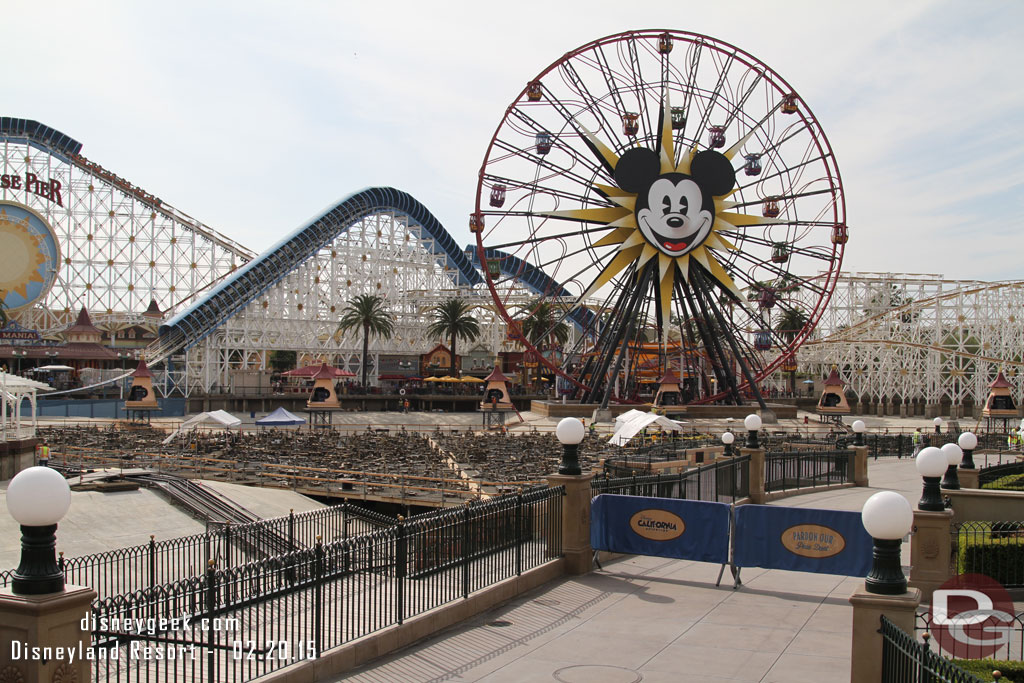 Work continues on Paradise Bay and the World of Color fountains.  Water should be returning the bay soon as the show is scheduled to be back on March 13th.