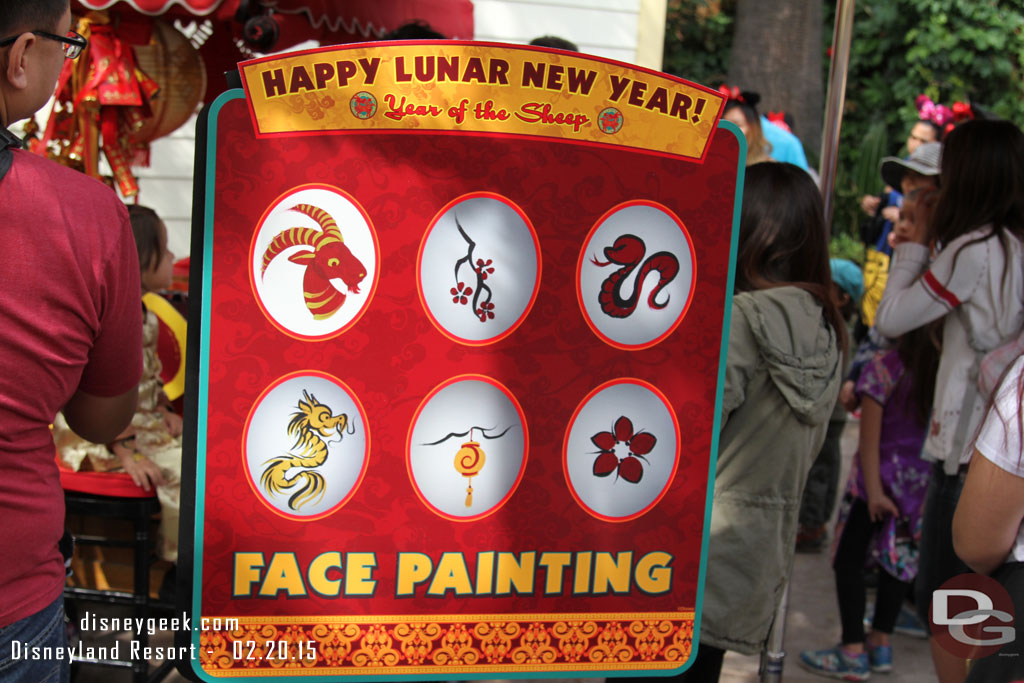 A face painting area near the grill/restrooms.