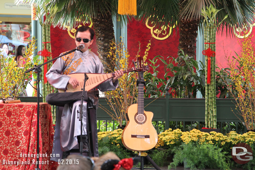 A guest performer at the bandstand