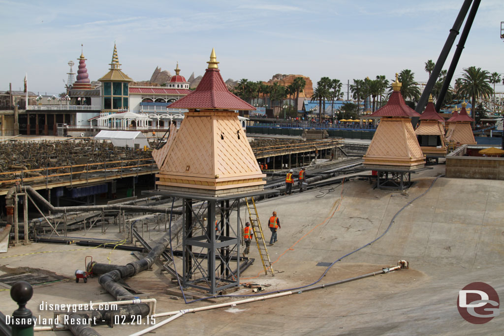 I had some time so a look at Paradise Bay.  The supports for the projector housings have been repainted/sealed.