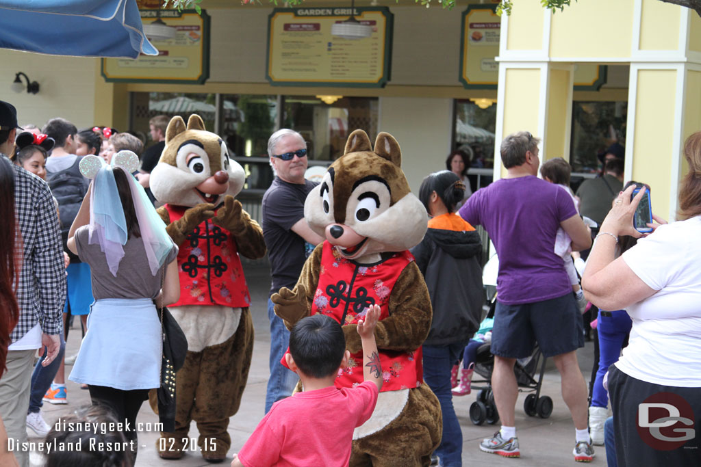 Chip and Dale arriving for photos.