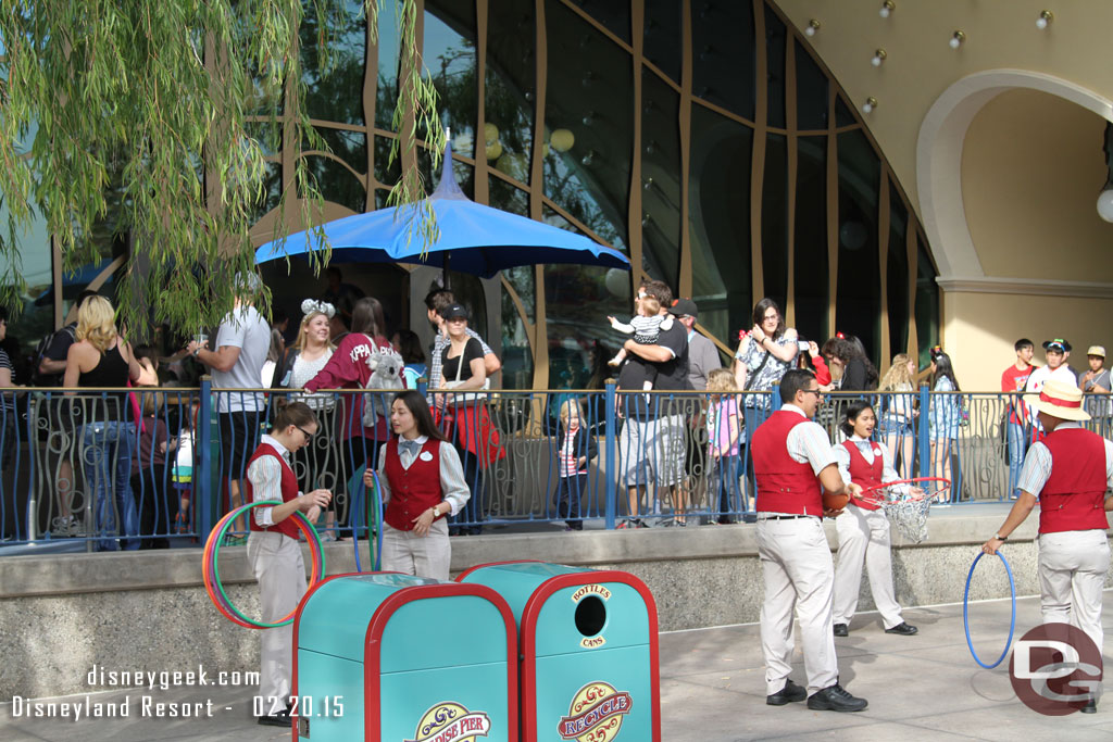 Game time in front of the Little Mermaid.