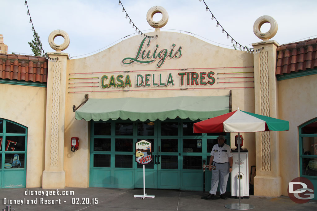 The Flying Tires had their last flight last Monday.  A cast member and sign out front.  No indications of what is coming here.  Thought maybe the concept art from the blog would find its way to the area.  