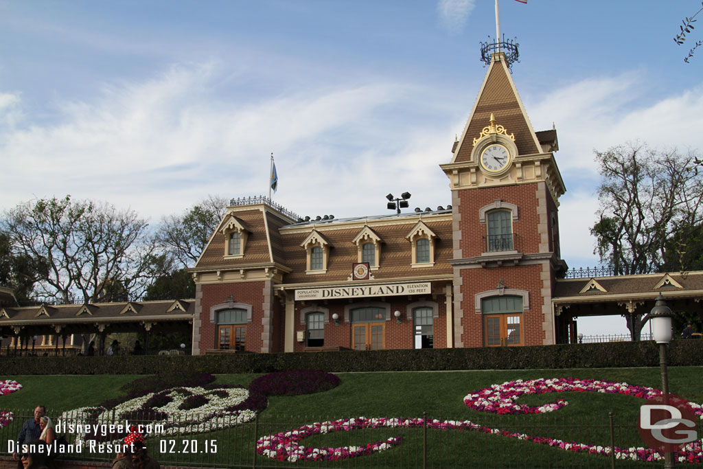 Arriving at Disneyland.