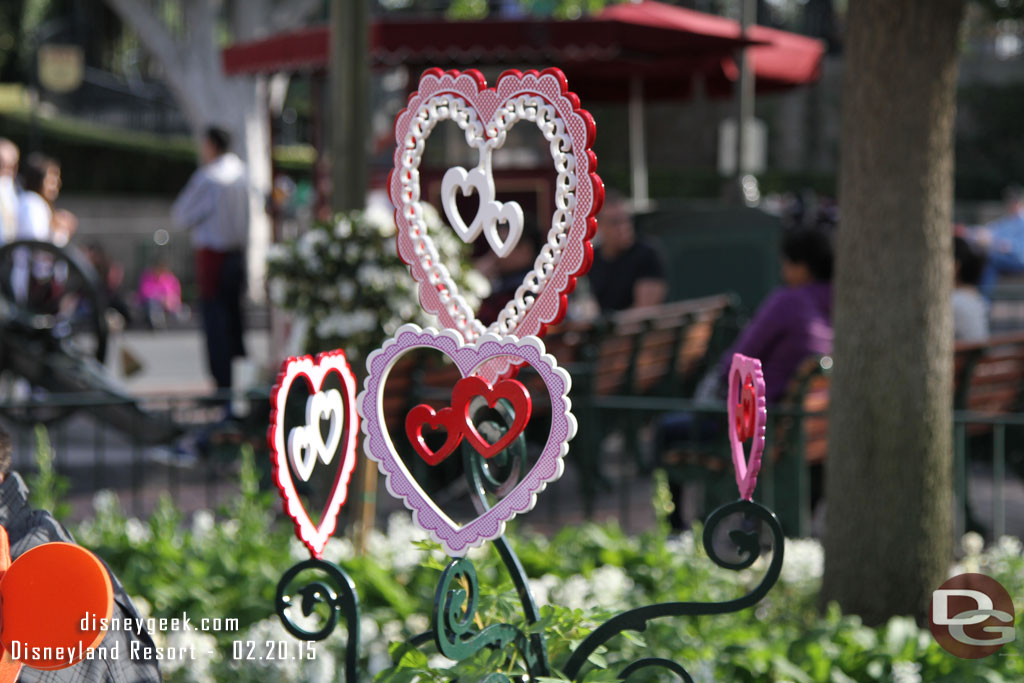 Town Square still has the Valentine decorations up