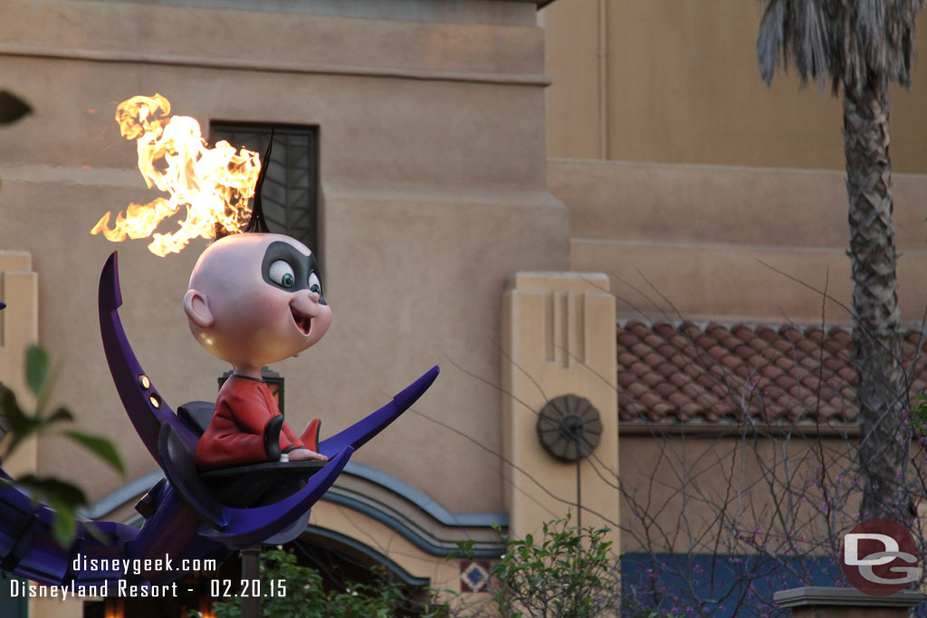 Had to wait for the Pixar Parade.  Her is Jack Jack going by.