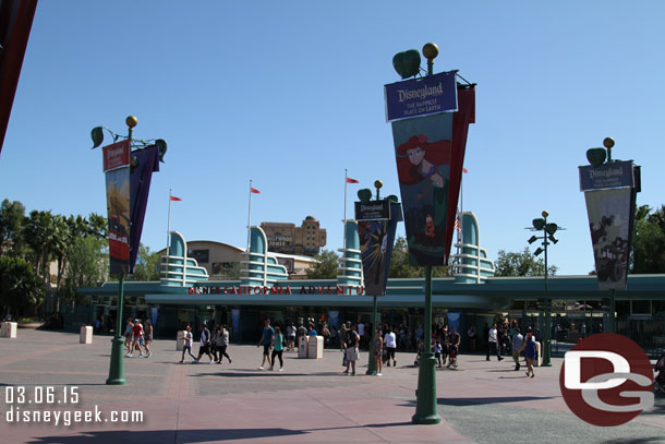 No line to enter either park this afternoon.  A look at the DCA entrance.