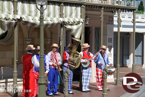 The Straw Hatters performing in Town Square.