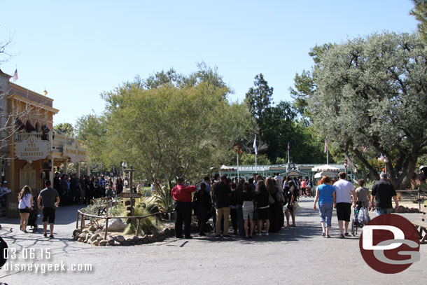 Several groups of Cast Members learning about the park.  Without them the area would have been really quiet.