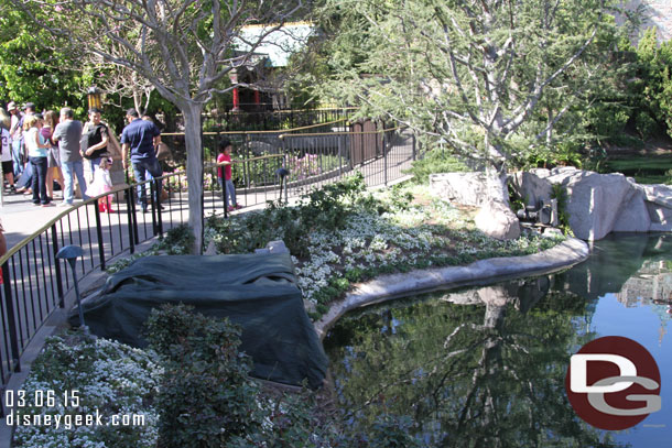 The light/projector housings around the castle have been removed.