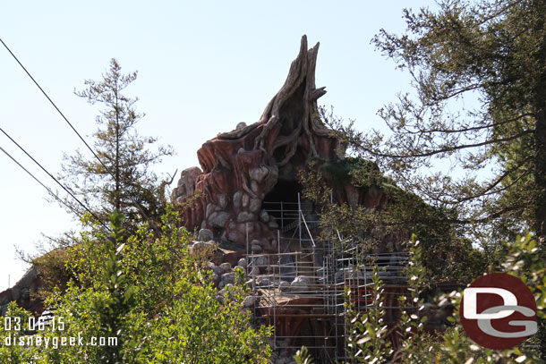 Splash Mountain is still closed and has scaffolding over the drop this week.