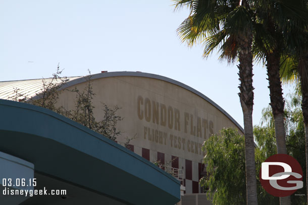 No visible work on the back side of the Soarin building yet.  Still says Condor Flats