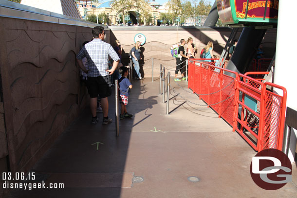 Stopped by the Fun Wheel.  The counters have been moved and guess you can call it directional signage (tape arrows) have been added to the ground.