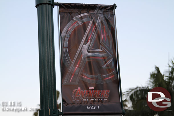 Avengers banners near the AMC