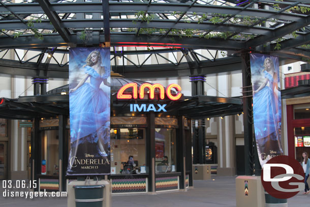 Cinderella Banners flank the box office