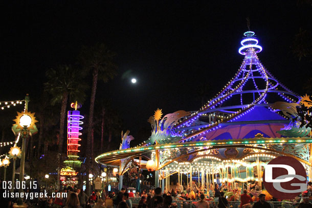 A full moon over Paradise Pier