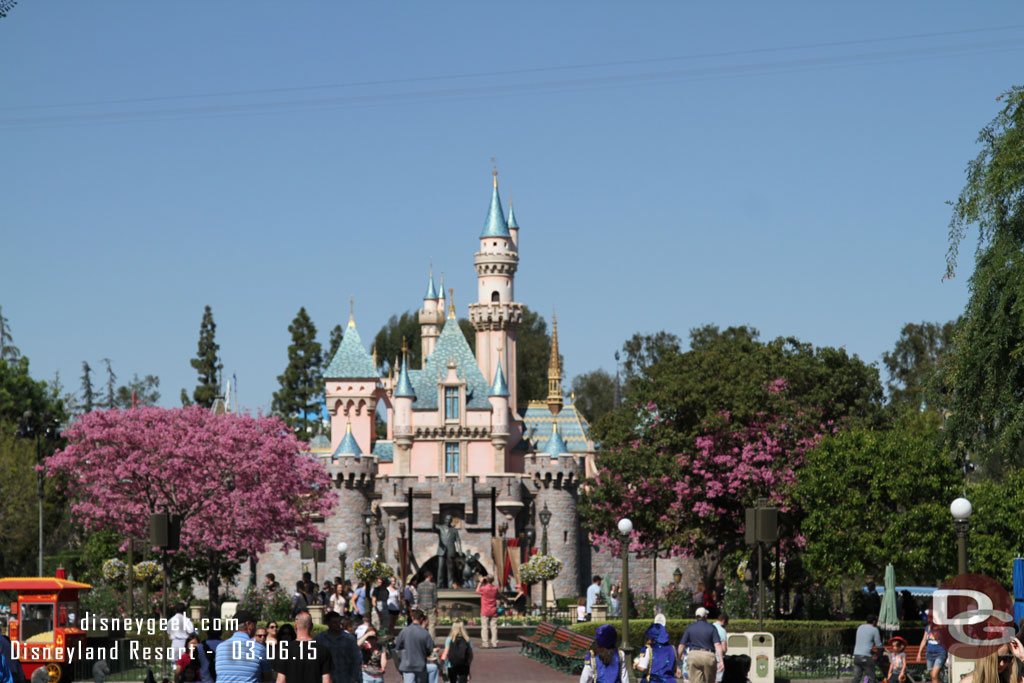 The scaffolding has been taken down and Sleeping Beauty Castle is now a lighter shade of pink and much of the gold added for the 50th has been removed or repainted to silver.